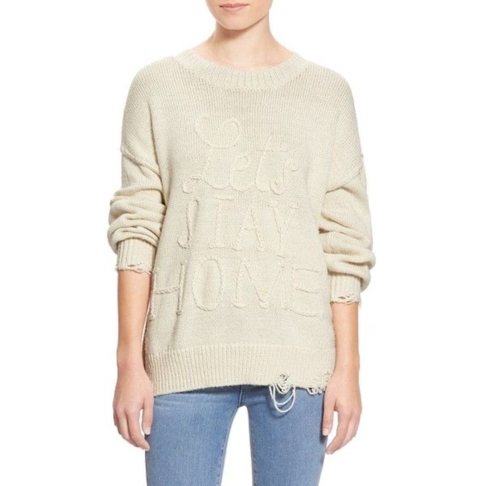 Wildfox ripped knit sweater